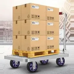 Stainless Steel Workshop Industrial Supermarket Logistics Foldable 4 Wheel Platform Trolley Trolley