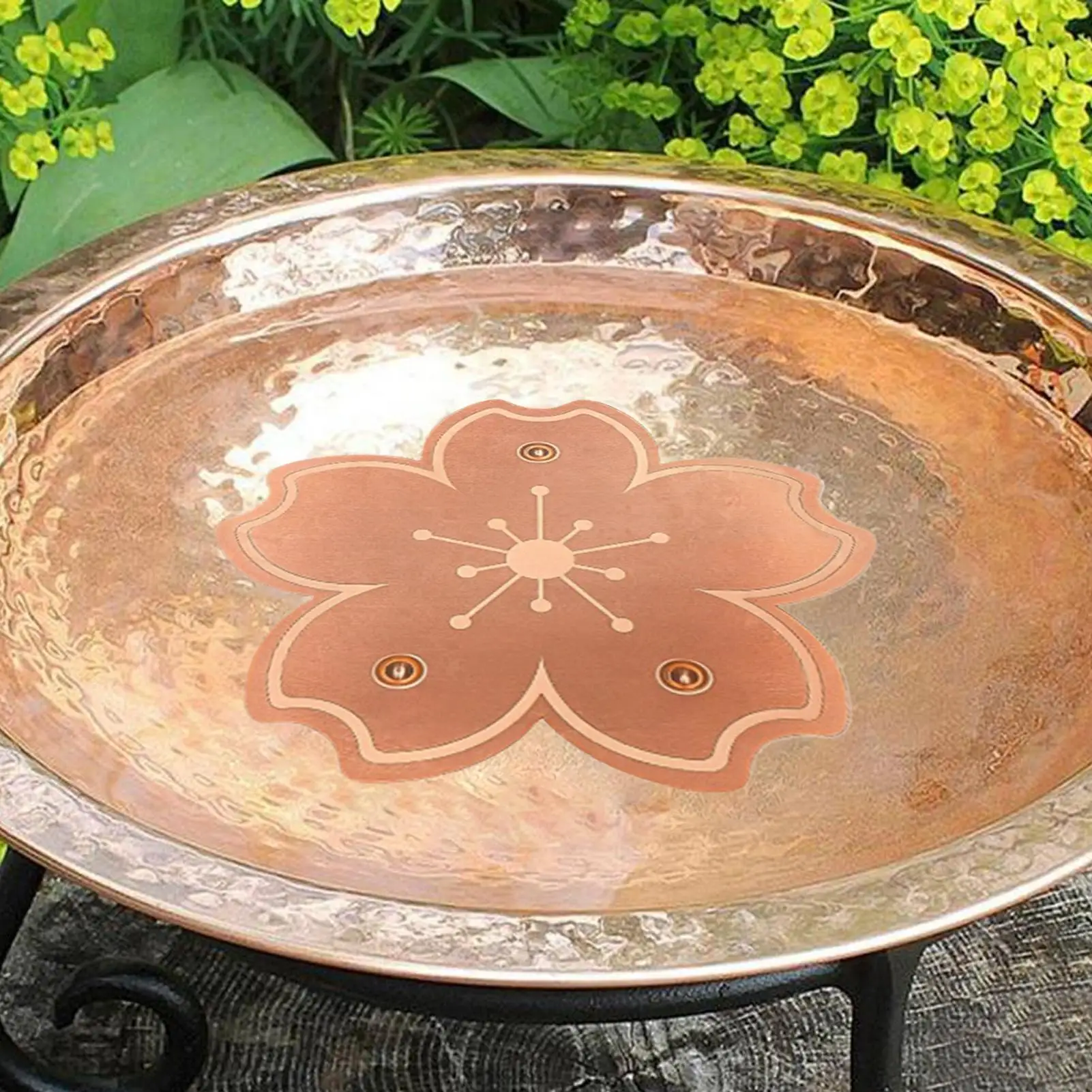 Copper Bird Bath Plate Rust resistant Stable Birdbath Bowl Birdbath Purification Disc With TriplePoint Support for Outdoors