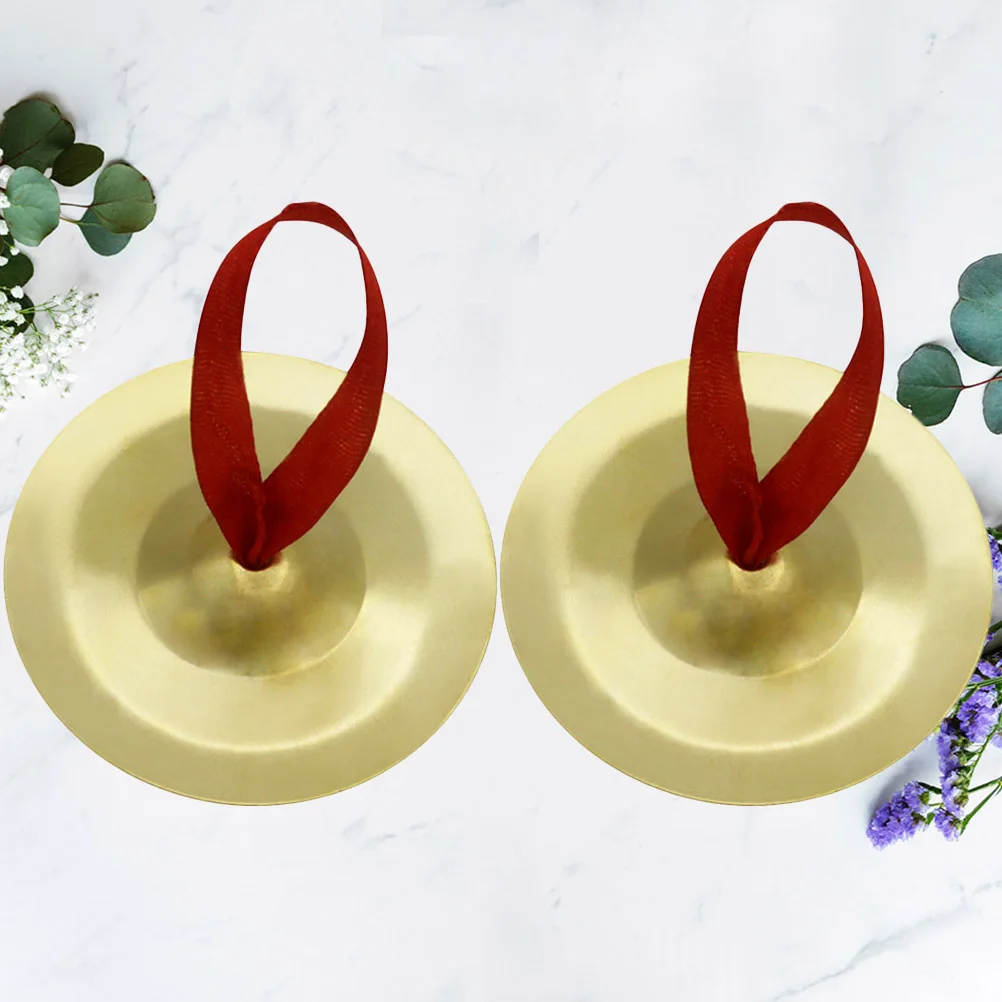 

1Pair Golden Finger Cymbals Mini Edge-Free Musical Percussion Finger for Dance Party Rhythm Maker Small Instruments