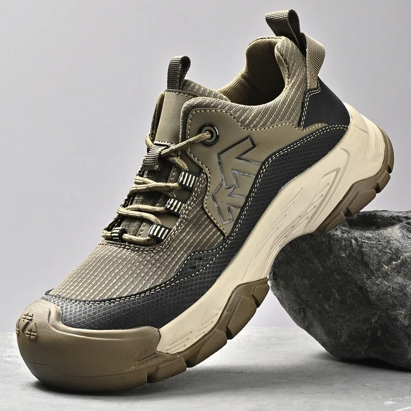 Men‘s Autumn Knitted Mesh Breathable Sneakers Non‑Slip Wear‑Resistant Lightweight Casual Tourist Trekking Camping Walking Shoes