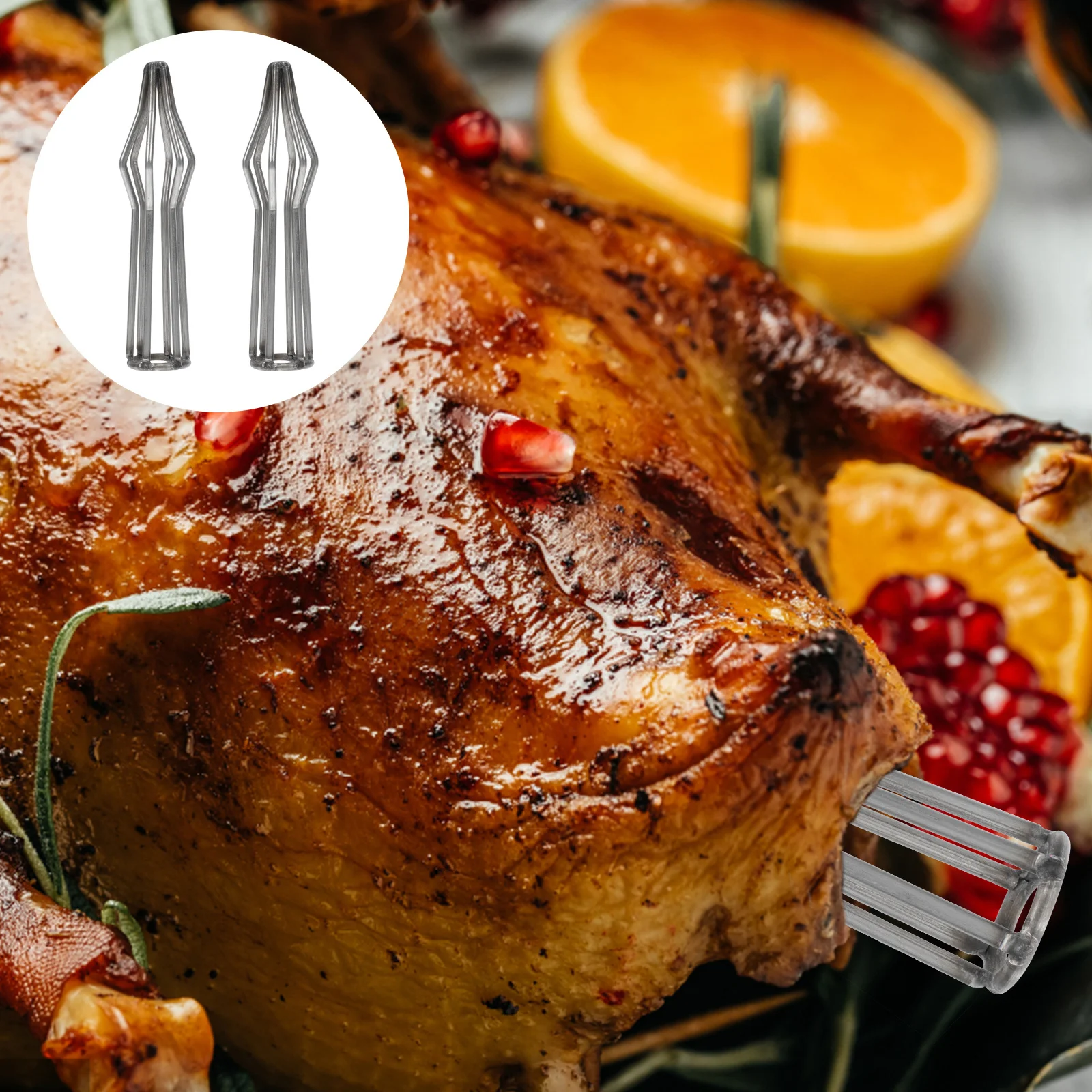 

2Pcs Stainless Steel Duck Plugs Heavy Duty Shape Keeping Rack for Peking Duck Grilling Support Grill Accessory Easy