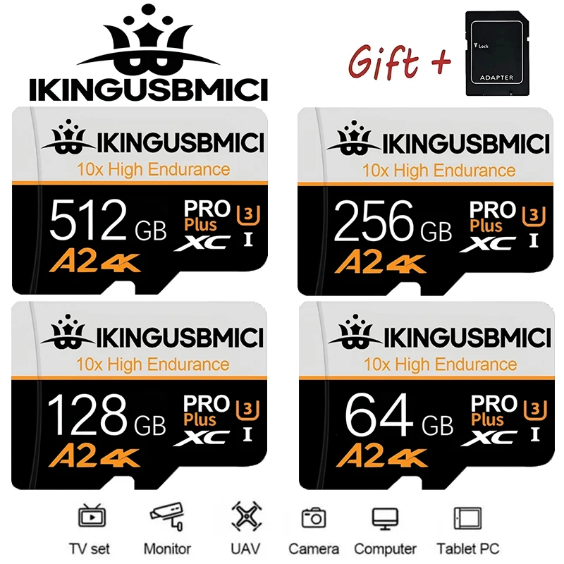 512GB 64GB 128GB 32GB Stable TF Cards SD Cards Micro TF SD Card Memory Card U3 for E-Reader/Camera/Car DVR/Smart TV/Dashcam