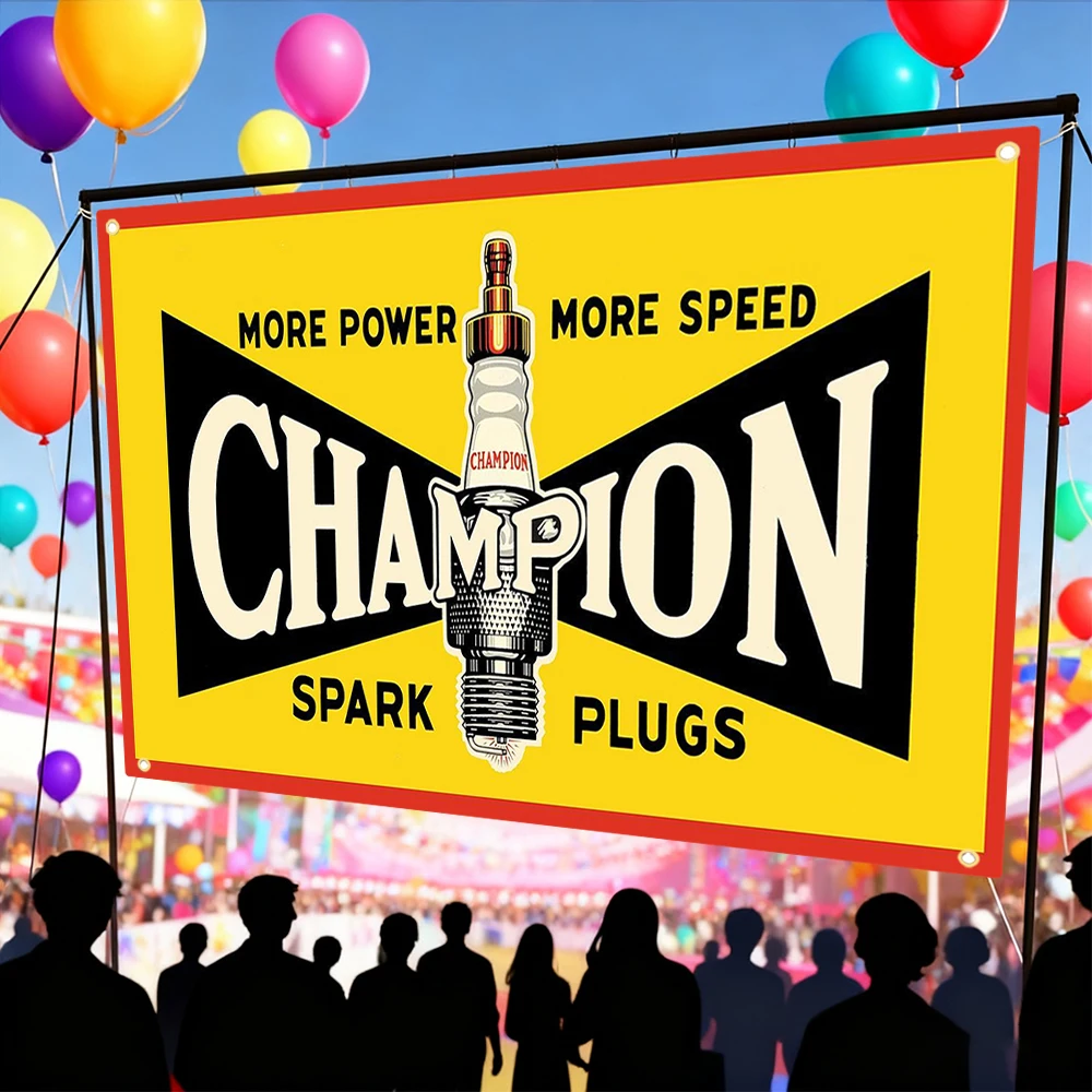 C-Champion Spark Plugss Auto Parts Flag Room Decor Flag Outdoor Decorations Flags For Rooms Digital Printing 4 Holes