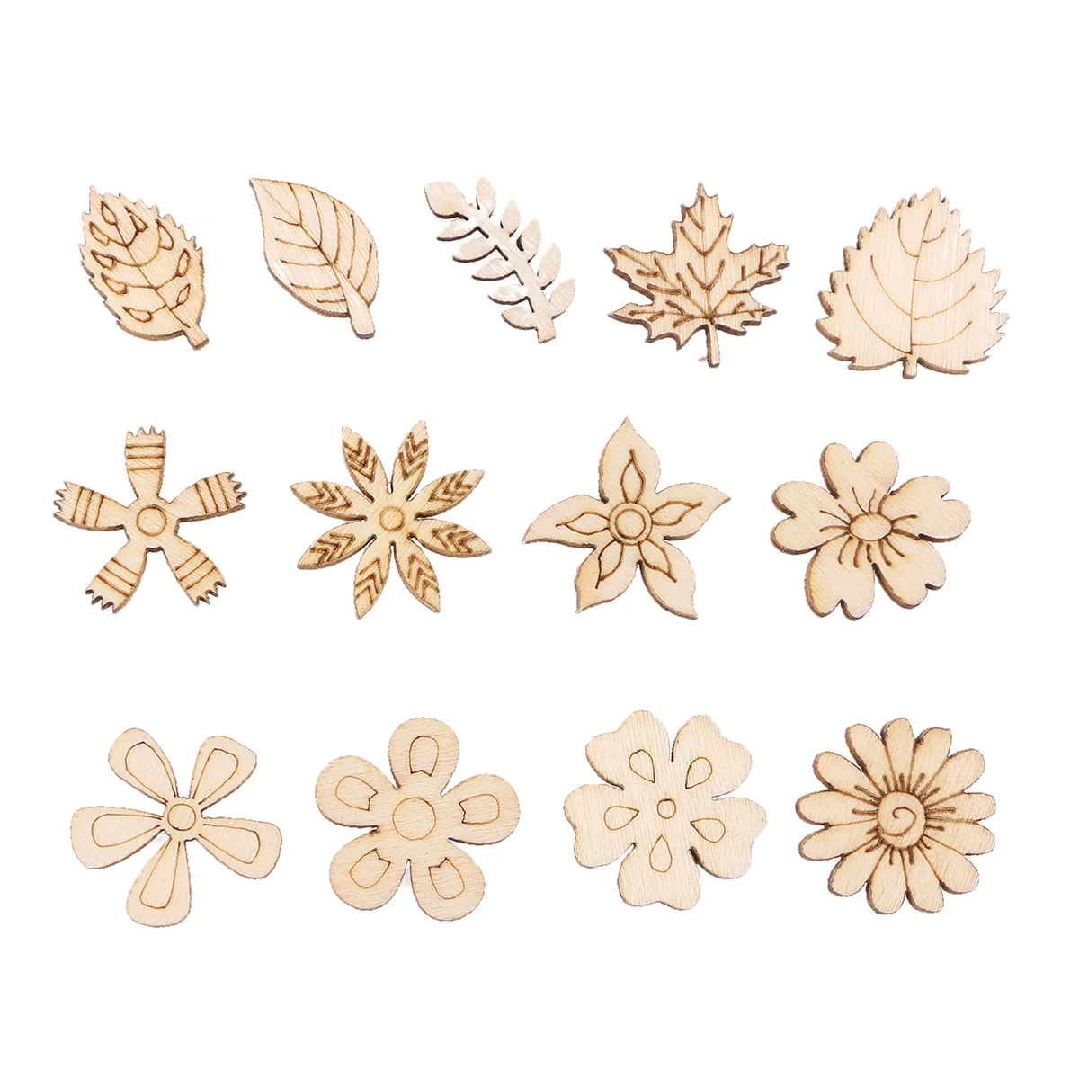 

50 PCS Blank Scrapbook Kids Decor Wooden Embellishments Craft Material Nativity Crafts for