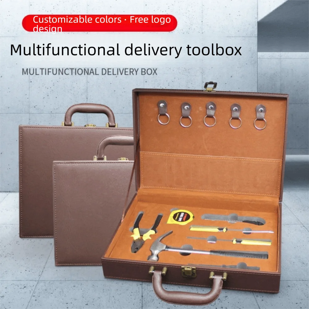 

PU Leather Room Delivery Box Multifunctional Card Slot Handheld Document Storage Box Pen Slot Large Capacity