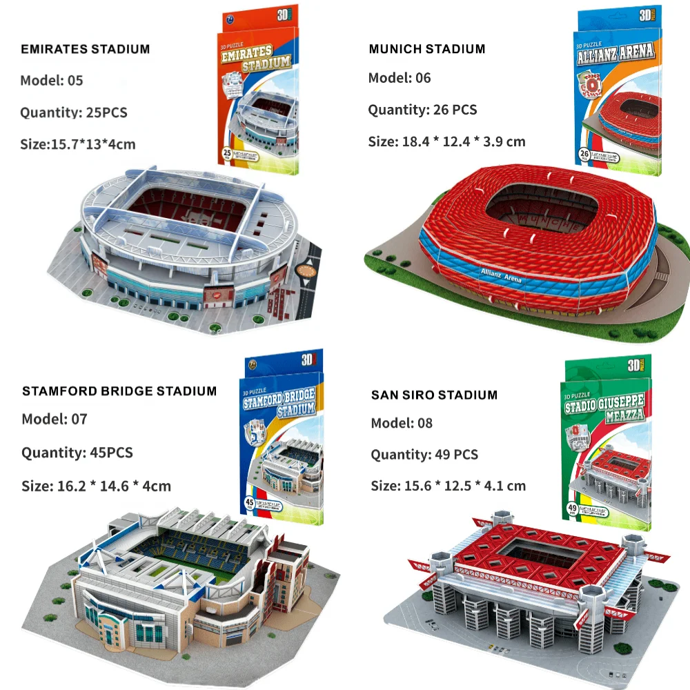 3D paper stadium puzzle model for passionate  football fans to fight with your home team