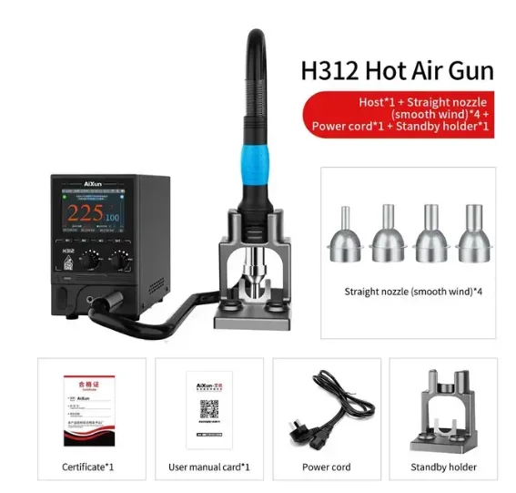 JC Aixun H312 Internet BGA Rework Station Intelligent Hot Air  1400W Digital High Power Heating Station With Welding Nozzle