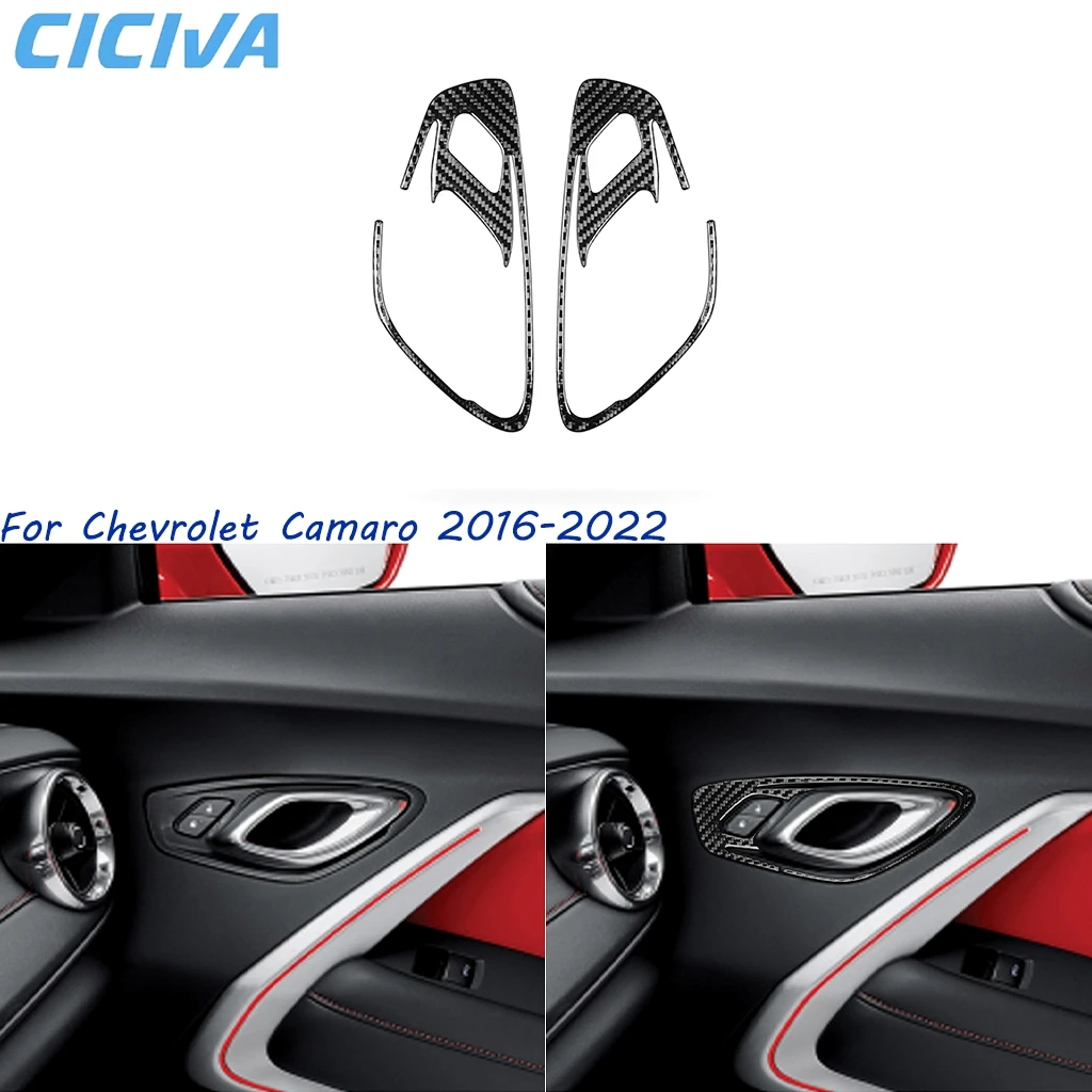 

For Chevrolet Camaro 2016 2017 2018 2019 2020 2021 2022 Door Handle Frame Carbon Fiber Cover Car Accessories Interior Stickers