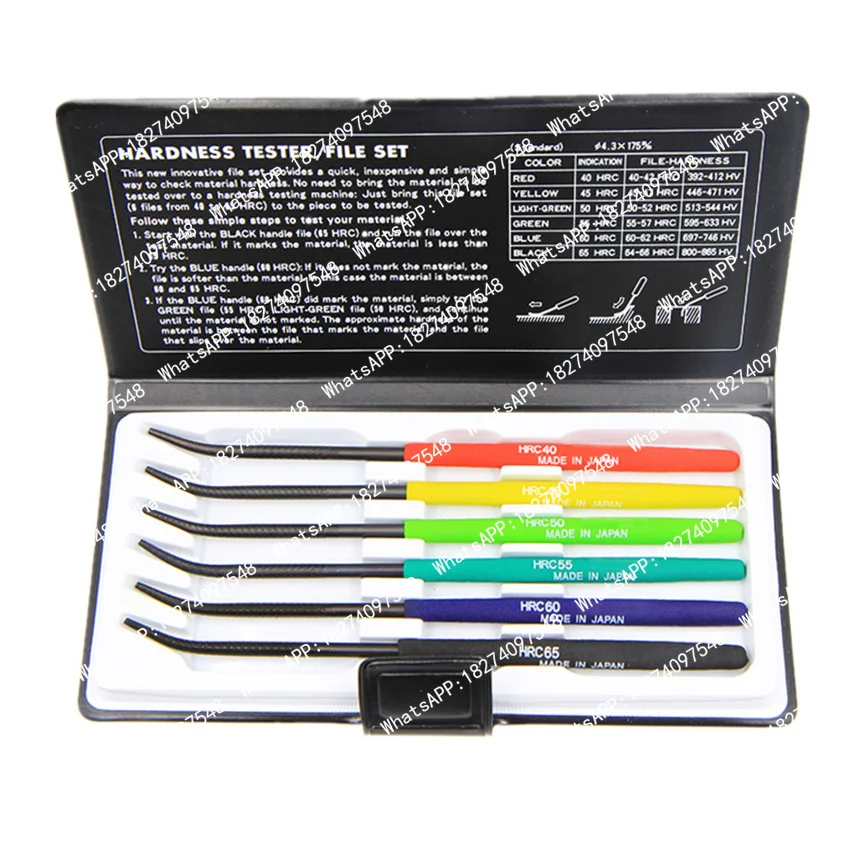 6PCS/Set Hardness Tester File HRC40-65 Handheld Hardness Tester Checker File