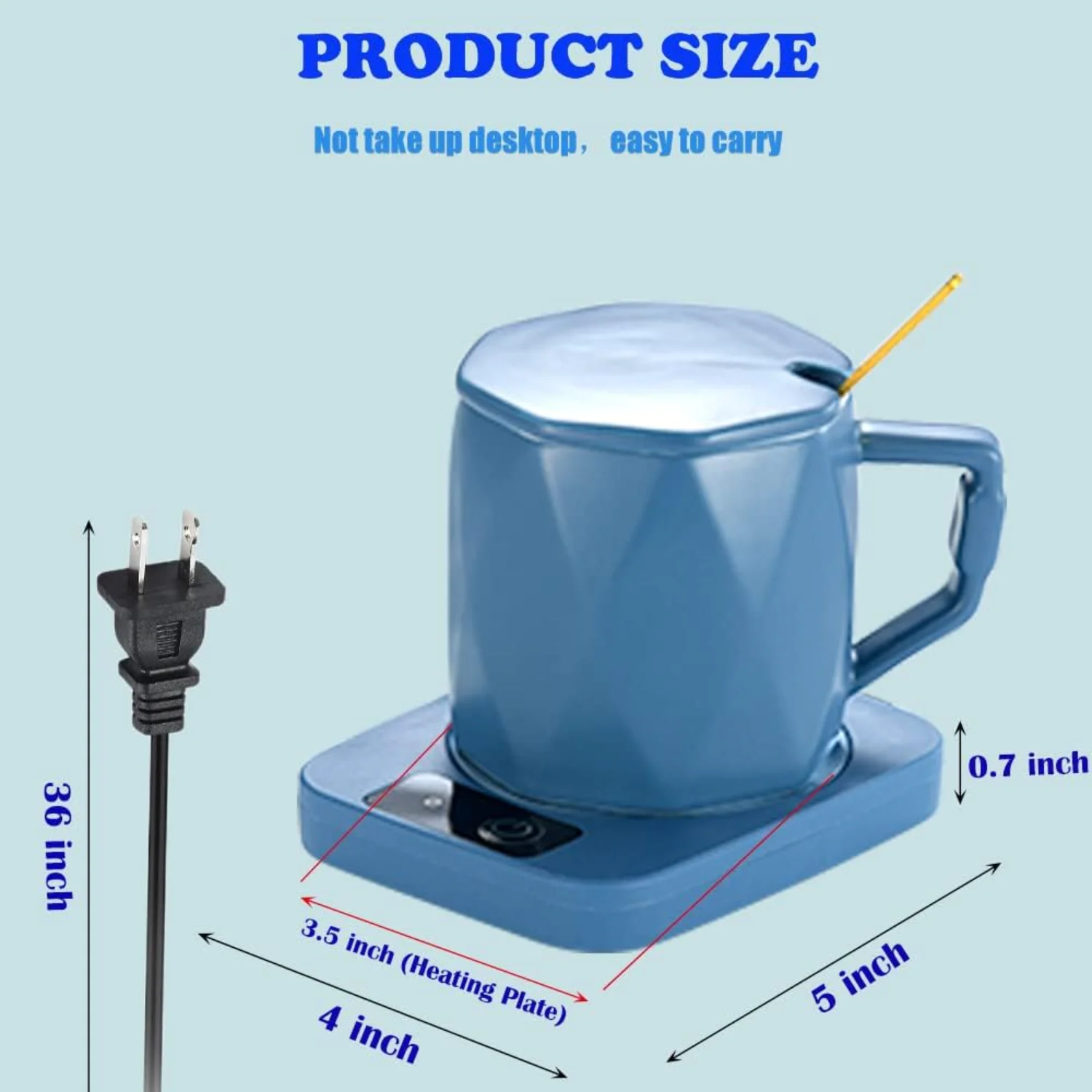 كوب القهوة لتدفئة كوب القهوة والشاي والكاكاو والحليب والطعام والفواكه، لوحة معدنية من الألومنيوم، آمنة وموثوقة، (4 × 5 بوصة)