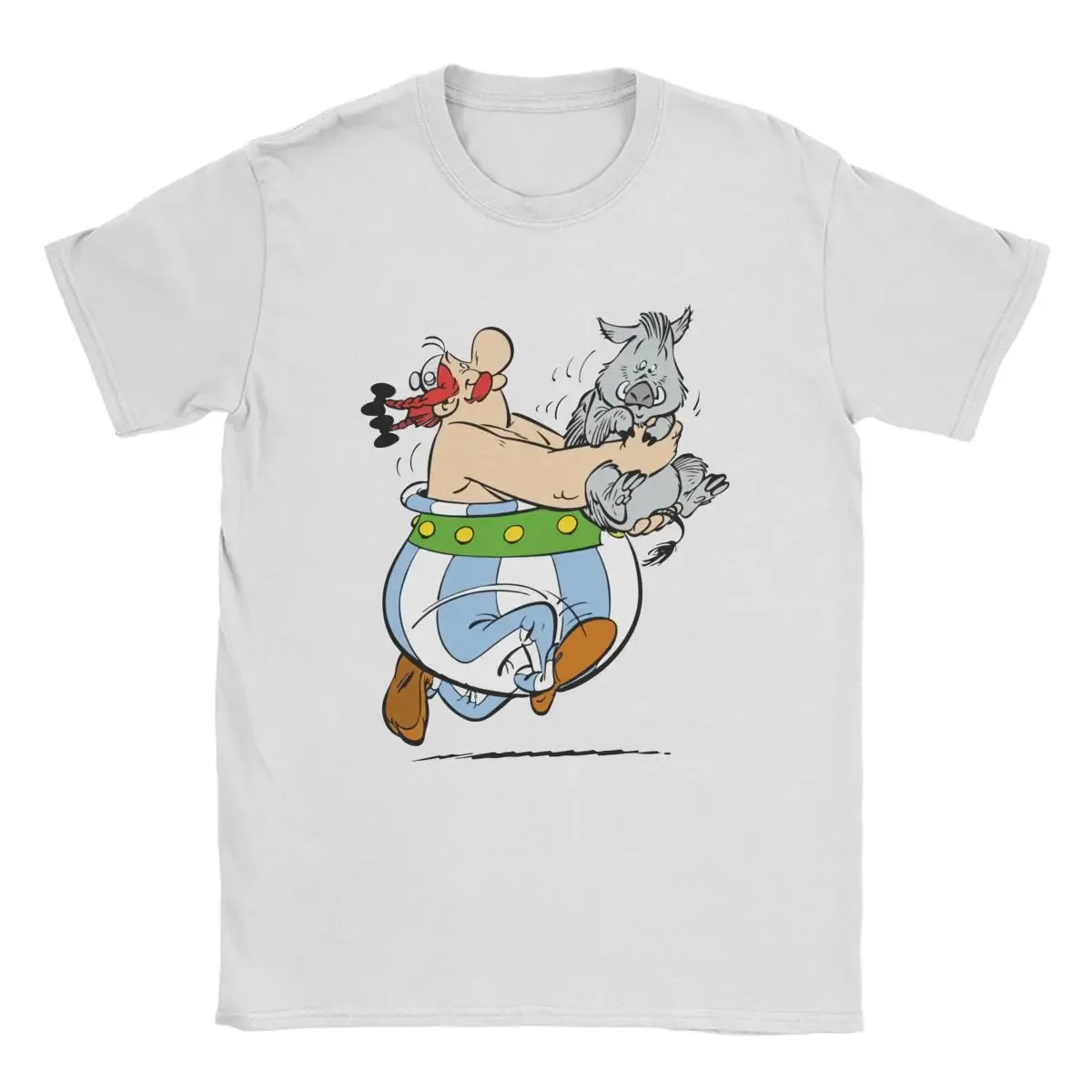 Men's Asteriks With Bor T Shirt Obeli French Cartoon Comic 100% Cotton Clothes Vintage Short Sleeve Round Neck Tees T-Shirts