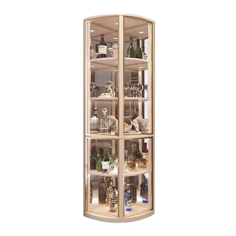 

Light luxury, corner cabinet, fan-shaped wine rack, display, corner, living room