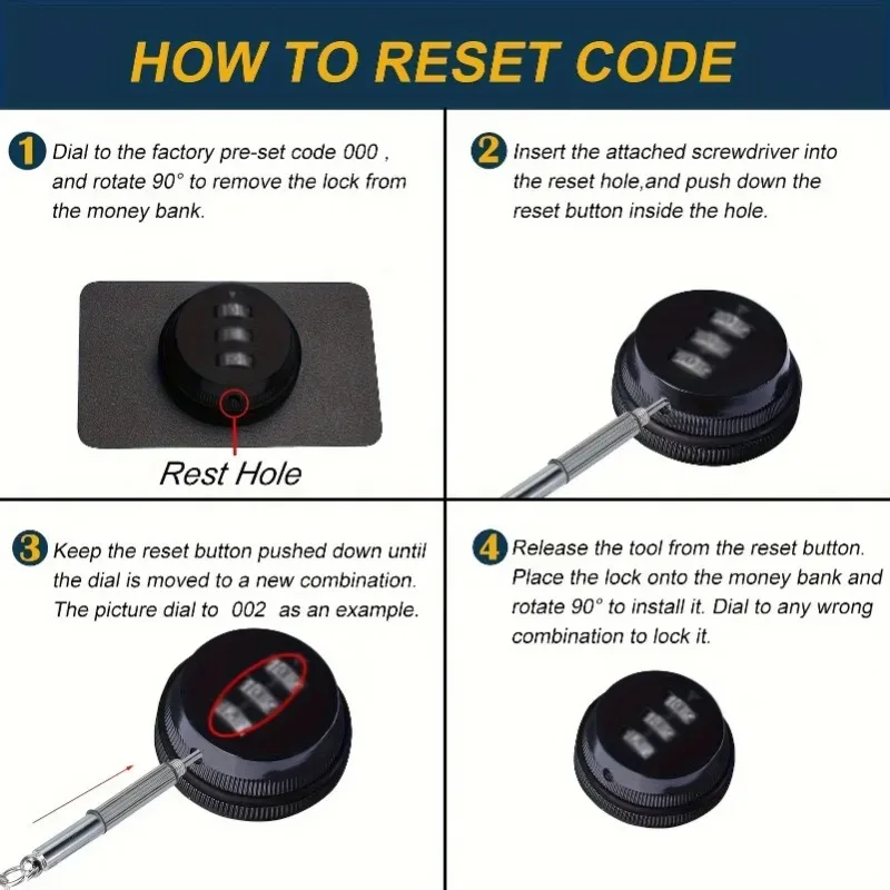 Large Capacity Matte Black Stainless Steel Password Lock Piggy Bank Reusable Children's Gift Storage Box Adult Piggy Bank