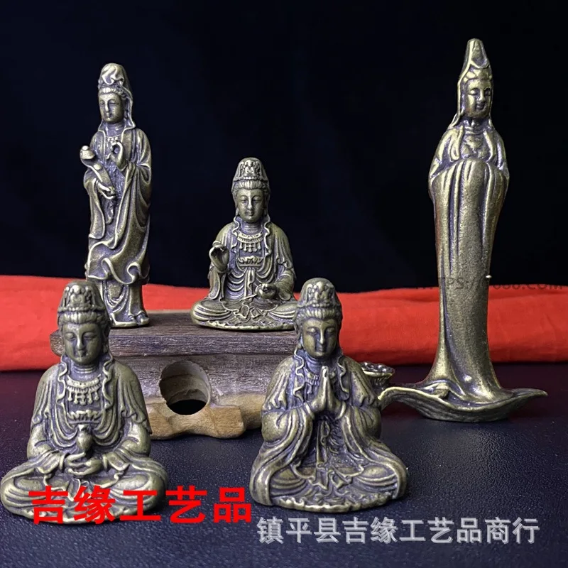 

Antique Copper Buddha Statue III Guanyin Statue Ornaments Small Size Home Desktop Crafts Decoration Pocket-Inch Buddha