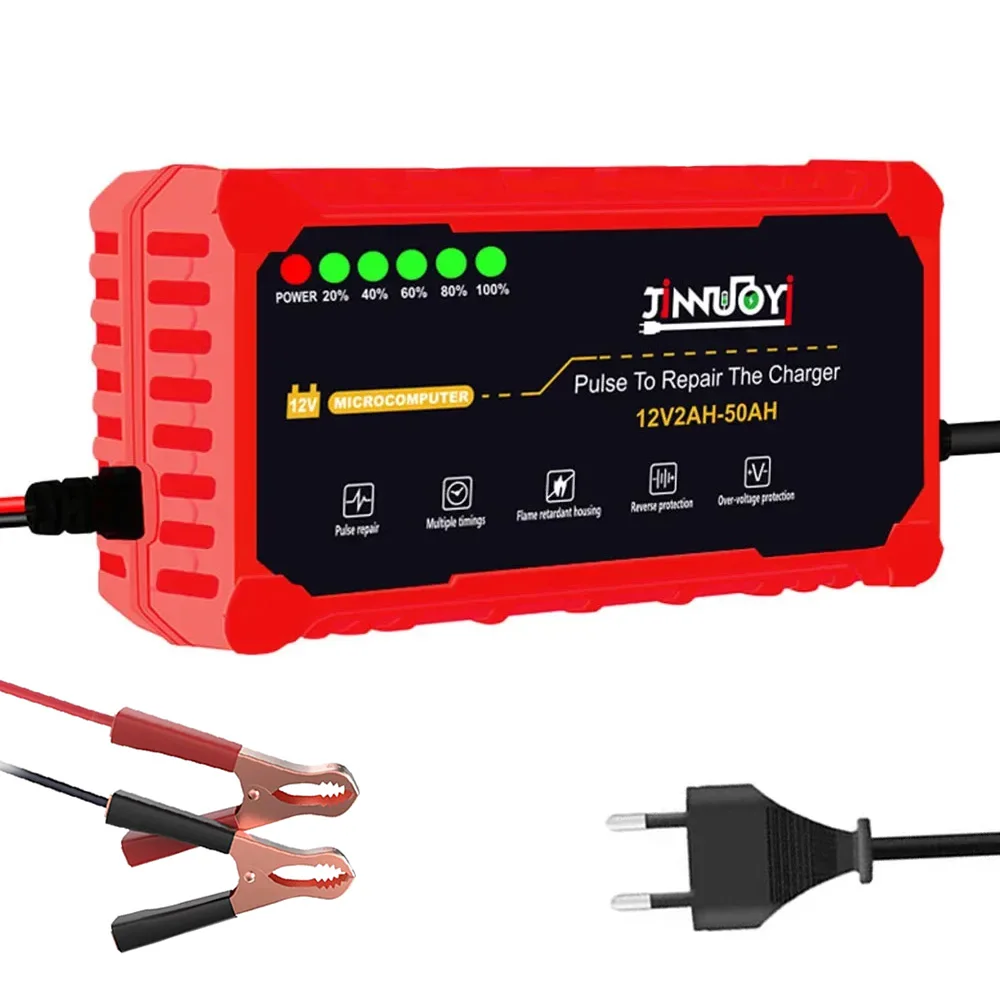 

Motorcycles Battery Charger 12V 3A Pulse Repair Chargers Full Automatic Smart LCD Display Battery Charging