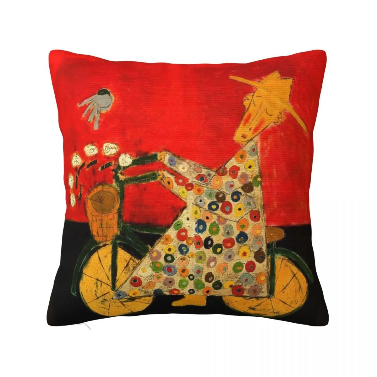 Bicycle Monk And Bluebird Pillow Case Cushions Cover Cushions For Living Room Pillow Case Pillow Cover