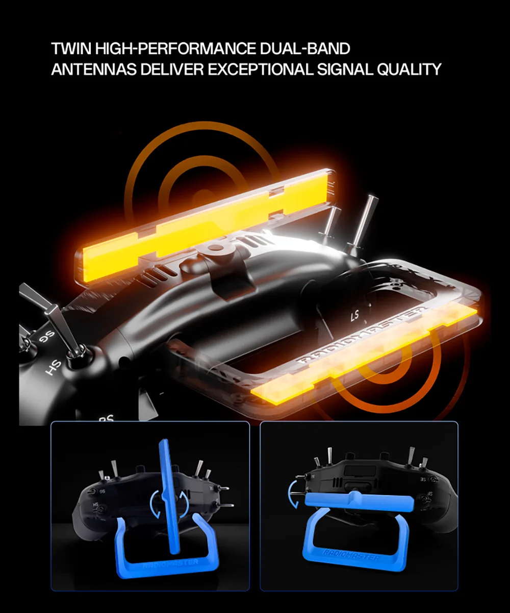 

Радиопередатчик RadioMaster RC TX16S MK3 ExpressLRS 2.4ГГц 16 каналов с 5-дюймовым IPS сенсорным экраном