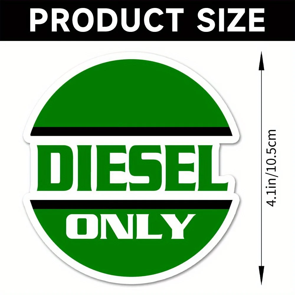 1Pc Matte Green Black Diesel Only Vinyl Sticker, UV Resistant Easy Peel Decal for Truck Fuel Tank, Nice Gift