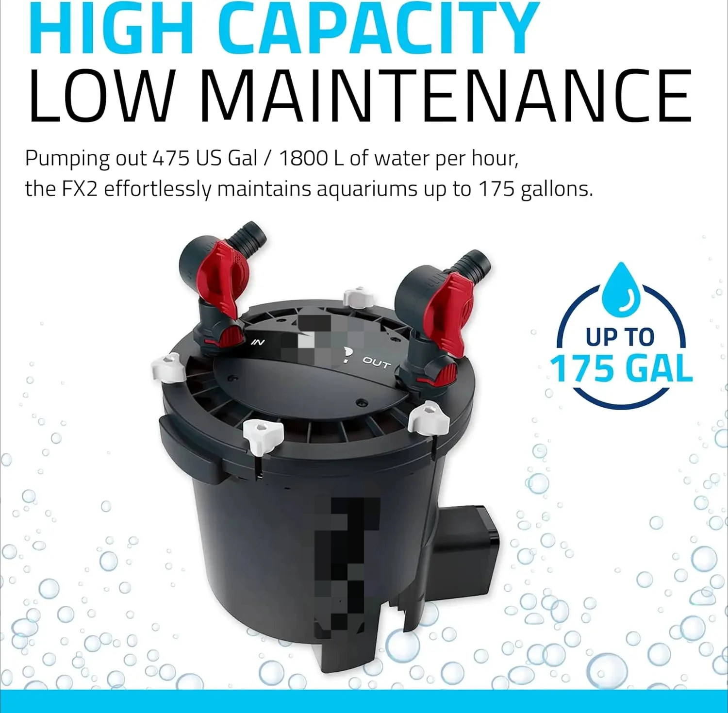 

High Performance Canister Aquarium Filter - Multi-Stage Filtration, Built-In Powered Water Change System