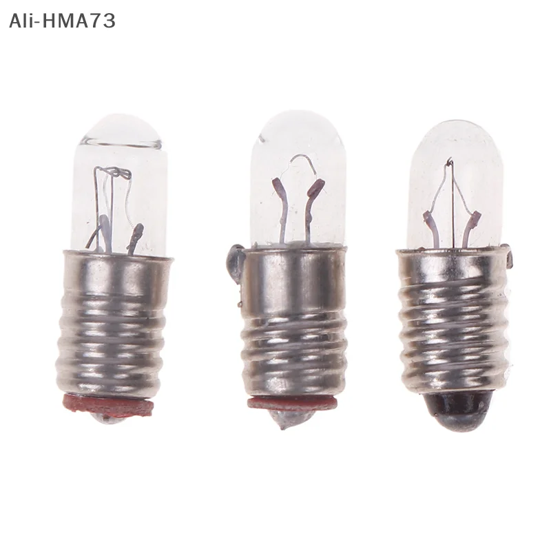 HMA73-10Pcs/Lot MINI ไฟแสดงสถานะหลอดไฟ E5 สกรูปาก Miniature โคมไฟหลอดไฟ 6.3V 12V 24V 0.1A ขนาดเล็กหลอดไฟสัญญาณลูกปัด