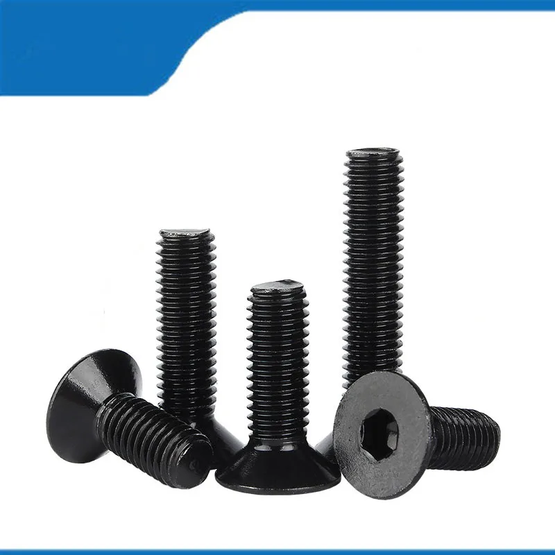 Hochwertige 100pcs m3 schwarz 304 Edelstahl Sechs kant buchse din7991 flache versenkte Inbus schraube Schraube Länge 5-30mm