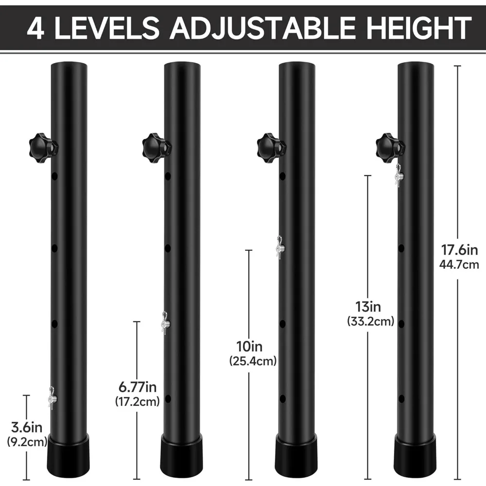 موسعات أرجل الطاولة القابلة للطي بأربعة مستويات قابلة للتعديل، معدن شديد التحمل، 8 عبوات، رفع الارتفاع للاستقرار والمتعدد الاستخدامات #3