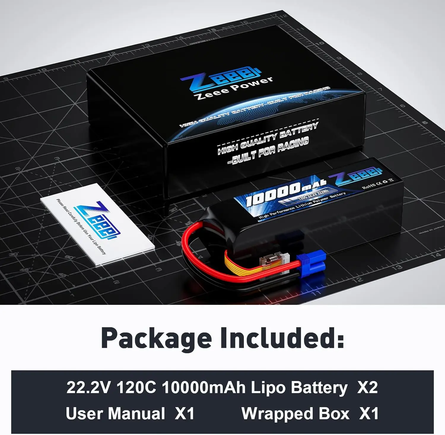 1/2pcs ZEEE 3S 4S 6S 10000mAh Lipo Battery 14.8V 120C Softcase with EC5 Plug for RC Cars Desert Boat  FPV Drone RC Models Parts