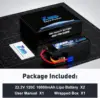 ZEEE Lipo FPV 드론 배터리 소프트 케이스, RC 자동차 데저트 보트 RC 모델 부품, EC5 플러그 포함, 6S 10000mAh 배터리, 22.2V 120C 6