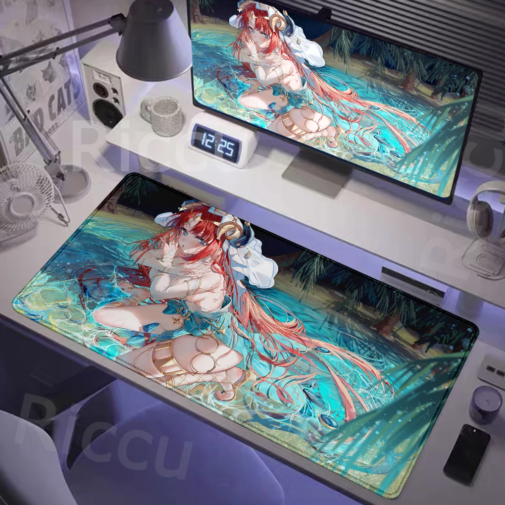 Genshin Impact Nilou Mouse Pad Eletrônico, Bloqueio Jogo Borda, Alta Impressão, Teclado de Computador, PC, Esportes, Mais vendidos