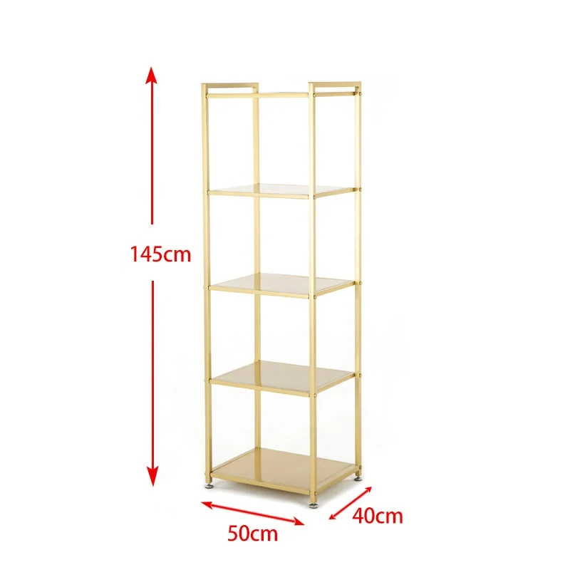 

Custom , Retail Customized Gold Clothes Cabinet Free Standing Led Bar Clothing Display Rack Shelf Custom Store Shelves Display S