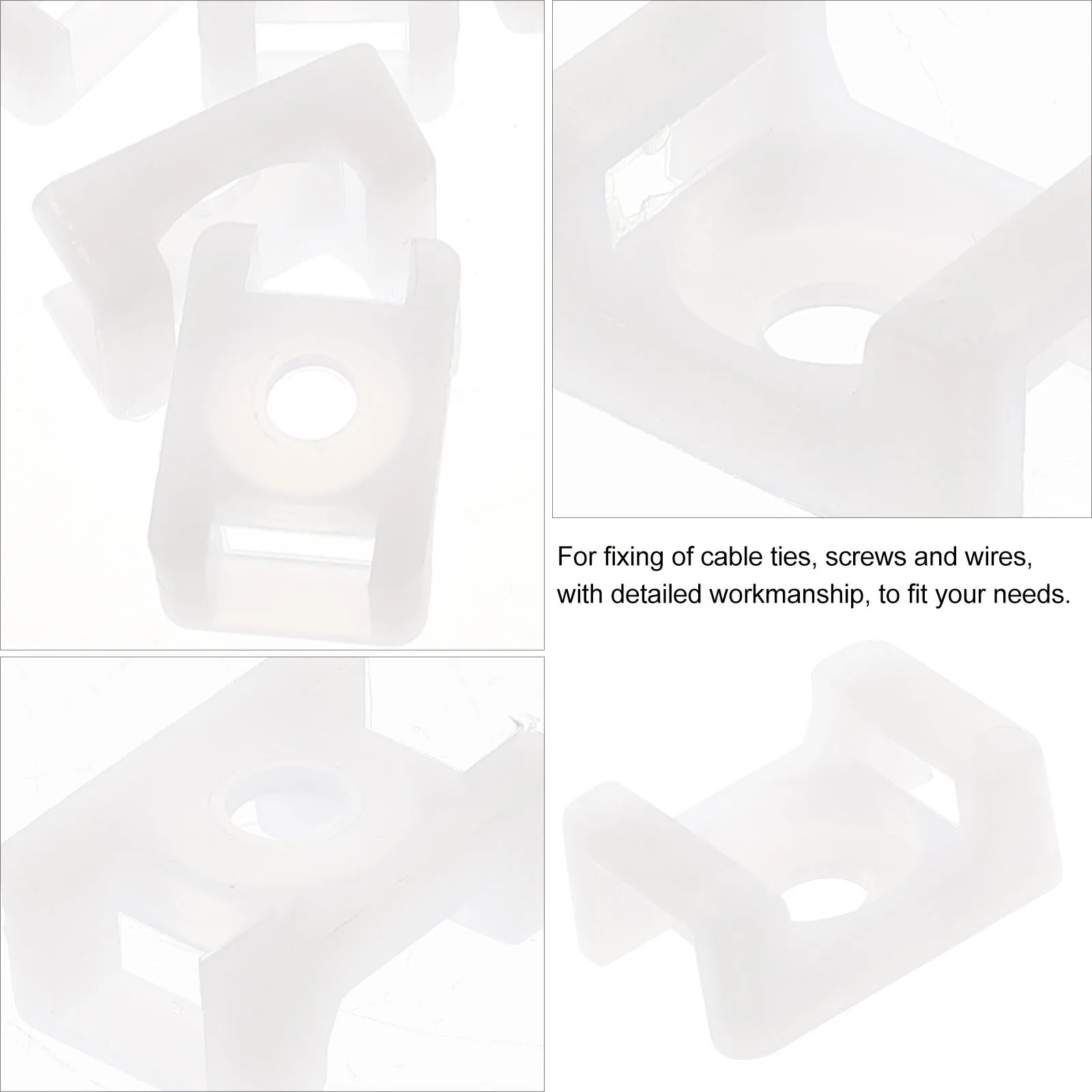 

500Pcs Saddle Wire Cable Mounts Plastic Cable Tie Bases for Secure Wire Management in Office School Vehicle Use