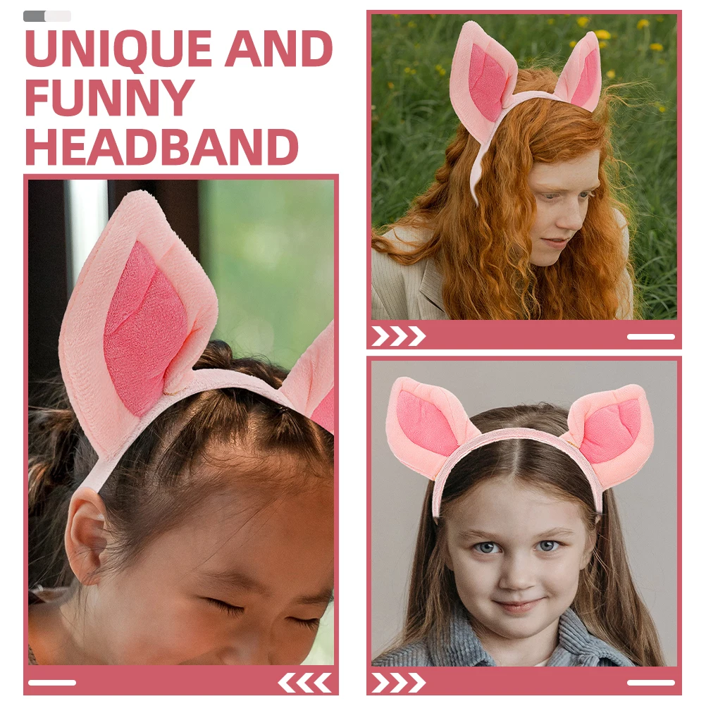 

3pcs Pig Ear Headband Soft Animal Ears Party Costume Accessory for Women Teens Festival Cosplay Cute Headbands
