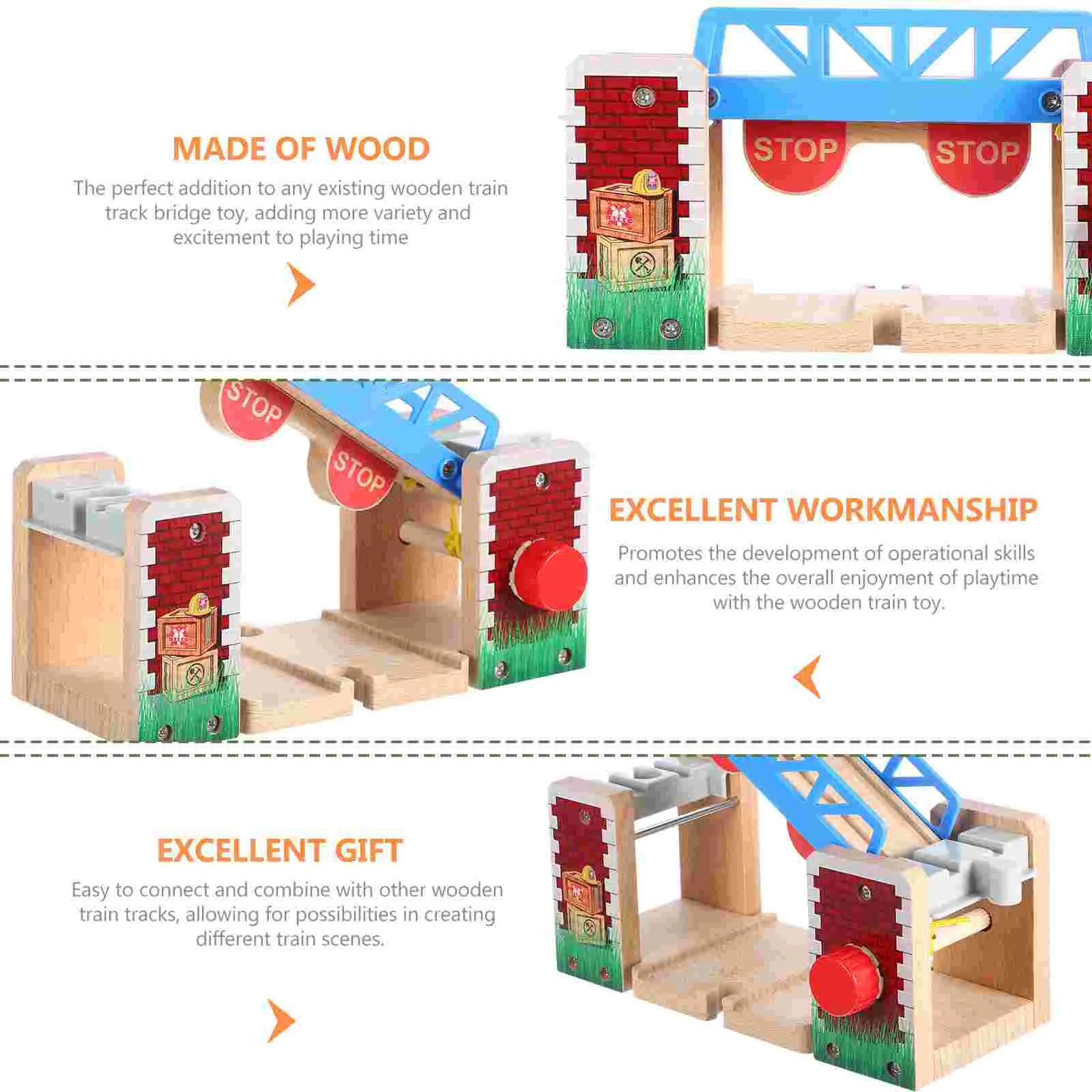 Treinspooraccessoires Scène Prop Fittings Kinderspeelgoed Indeling Houten educatief speelgoed Tracks Supply