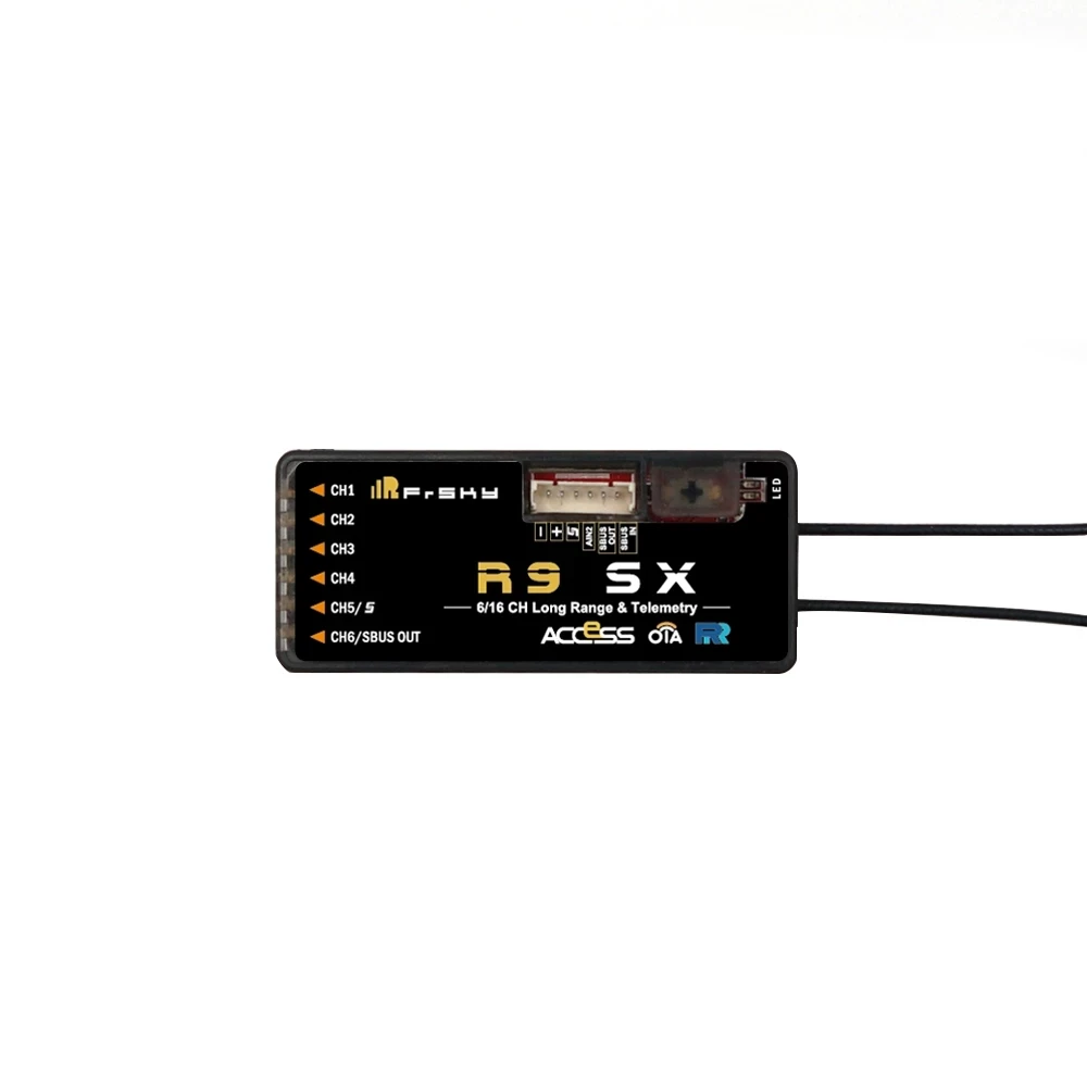 Frsky r9sx強化されたr9スリムアクセスロング範囲レシーバー868mhz/915mhz 6 pwm/16 sbus (ch16 rssi) for r9m lite pro/r9m 2019