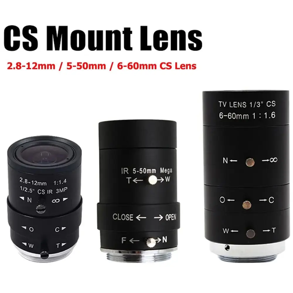 Svpro CS Mount Lens, 2.8-12mm/ 5-50mm Varifocal Lens HD Manual Zoom 4mm/6mm/8mm Manual Focus Lens