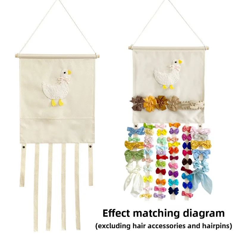 

1pcs Hairpin Hair Accessories Storage Wall Hanging Net Bag Nordic Style Bedroom Painting Decoration Girl Room Jewelry Organizer