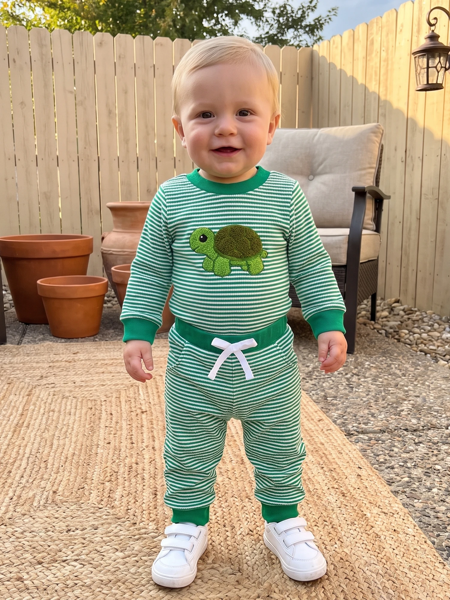 Boy Embroidery Romper Pants Boy Fall Outfits Pants Set Turtle Embroidery Romper Pants Romper Pants Long Sleeve Turtle High