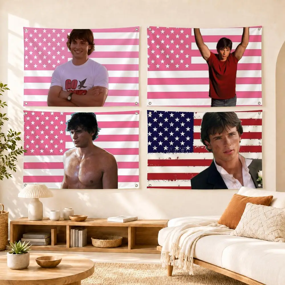 Tom Welling Actor Flags Flag Soft skin-friendly Durable Tapestry Outdoor party Home living room bedroom Decoration