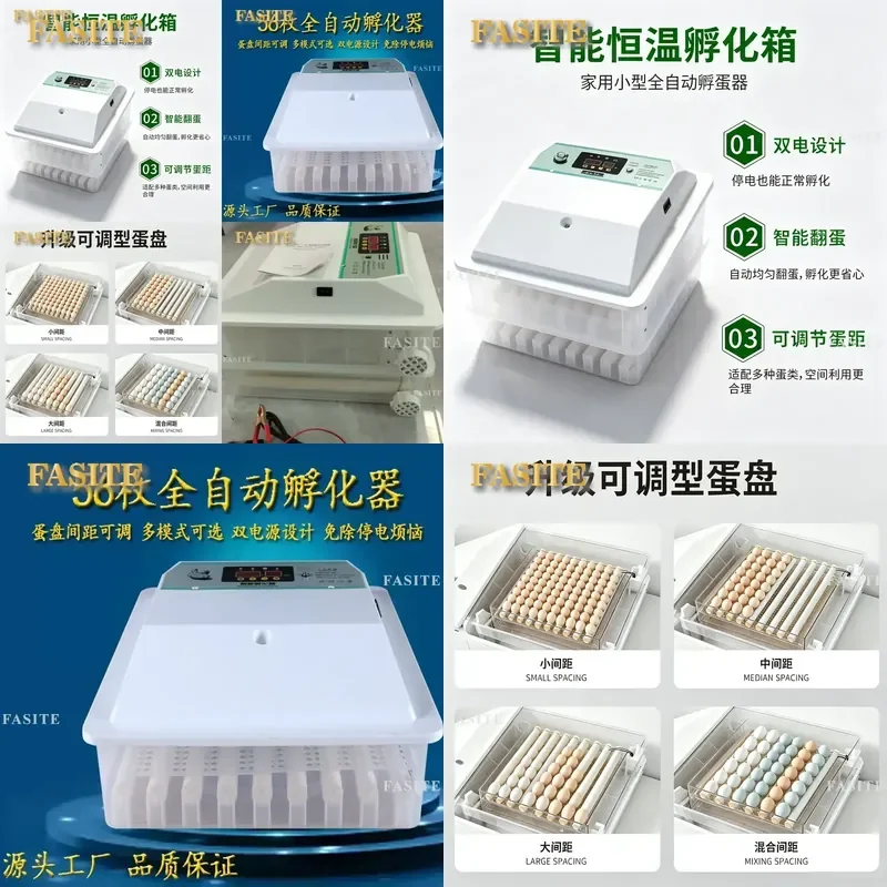 For Household Chicken Egg Incubator Constant Temperature Dual Power Supply Anti Power Failure Intelligent Mini Hatcher