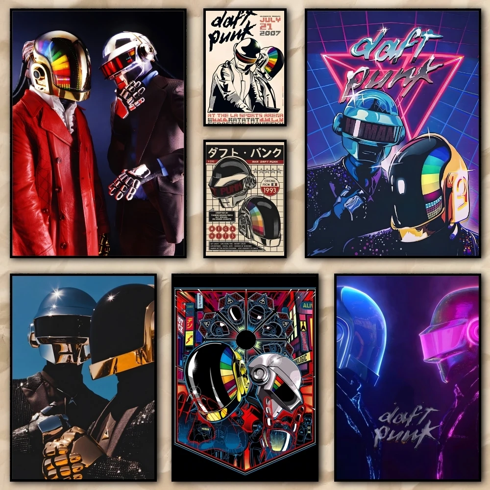 Rock Band D-Daft Punk Poster HD Print Personalized Canvas Wall Mural Art Poster Photos For Living Room Home Decor