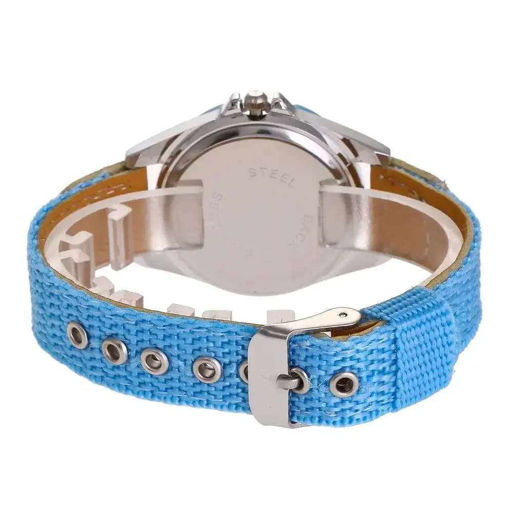 น่ารักเด็กผู้หญิงควอตซ์นาฬิกาเด็กเด็กผ้านักเรียนนาฬิกานาฬิกาข้อมือที่มีสีสันจํานวน Dial ของขวัญวันเกิด