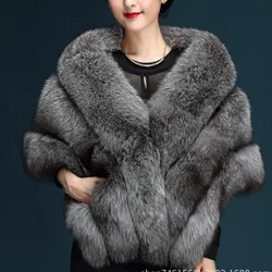 Chal de piel de zorro de imitación, capa, vestido, Cheongsam, abrigo de piel, multicolor opcional, otoño e invierno, nuevo