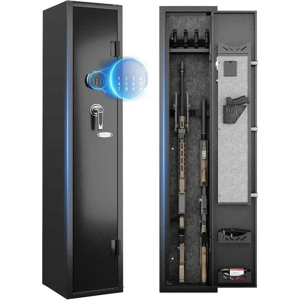 4-Slot Gun Cabinet with Digital Lock for Secure Storage in Home
