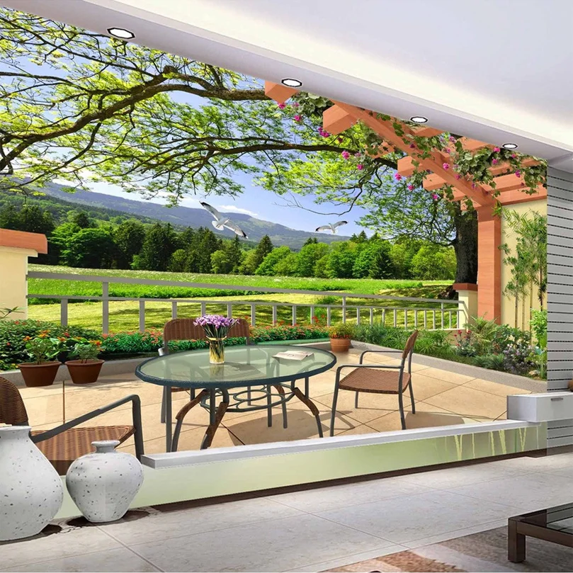 Custom Mural Wallpaper 3D Space GrassLand Wall Painting Bedroom Living Room Sofa TV Backdrop Photo Wallpaper Wall Coverings