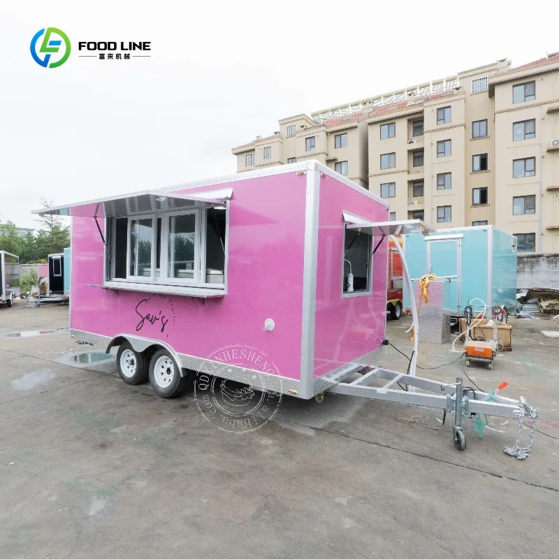 

14ft USA DOT Certified Fast Food Trailer with Fully Equipped Kitchen for Candy and Chips Business