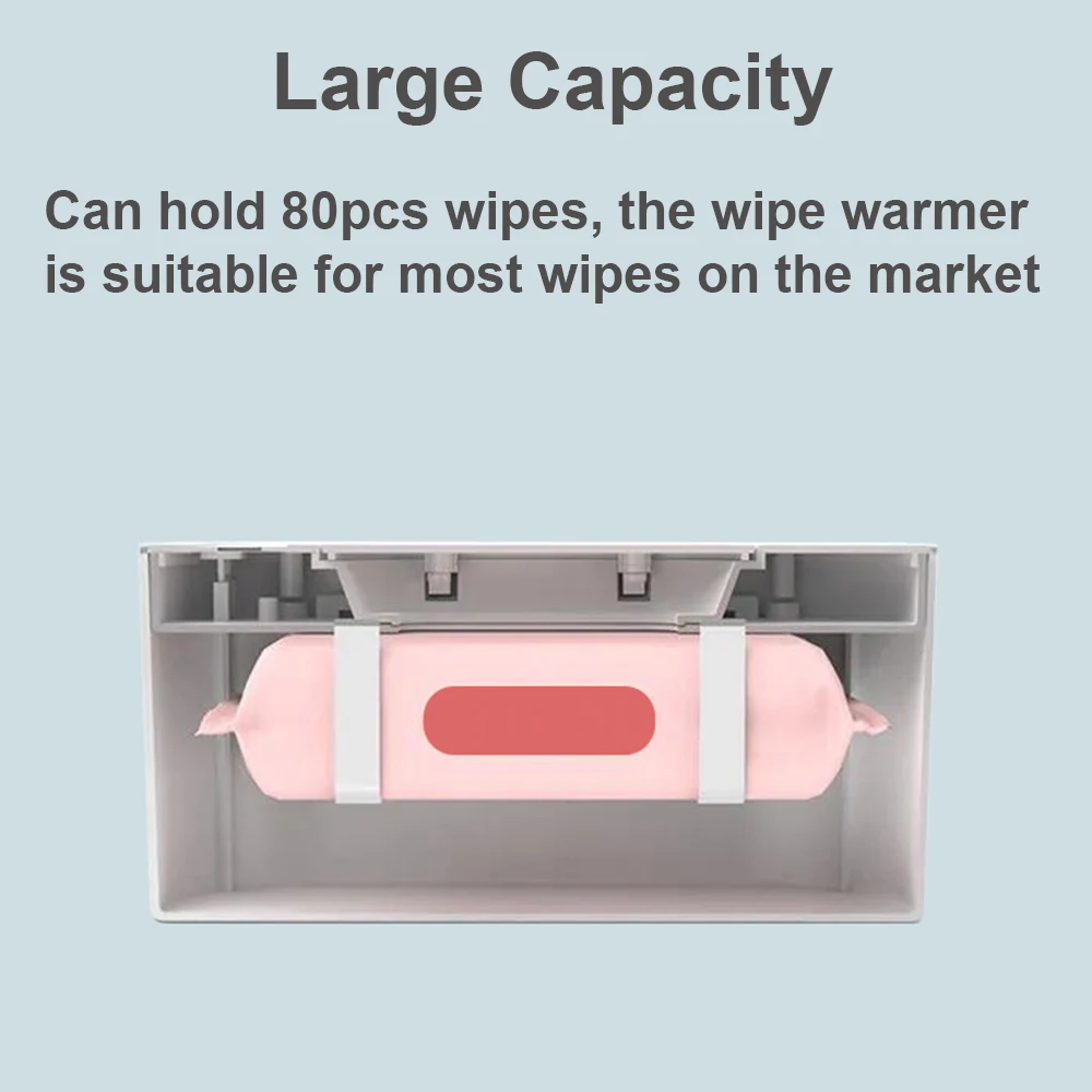 USB Baby Wipe Warmer Digital Display Large Capacity Baby Wet Wipes Warmer Dispenser Adjustable Temperature Heating Wipe Warmer