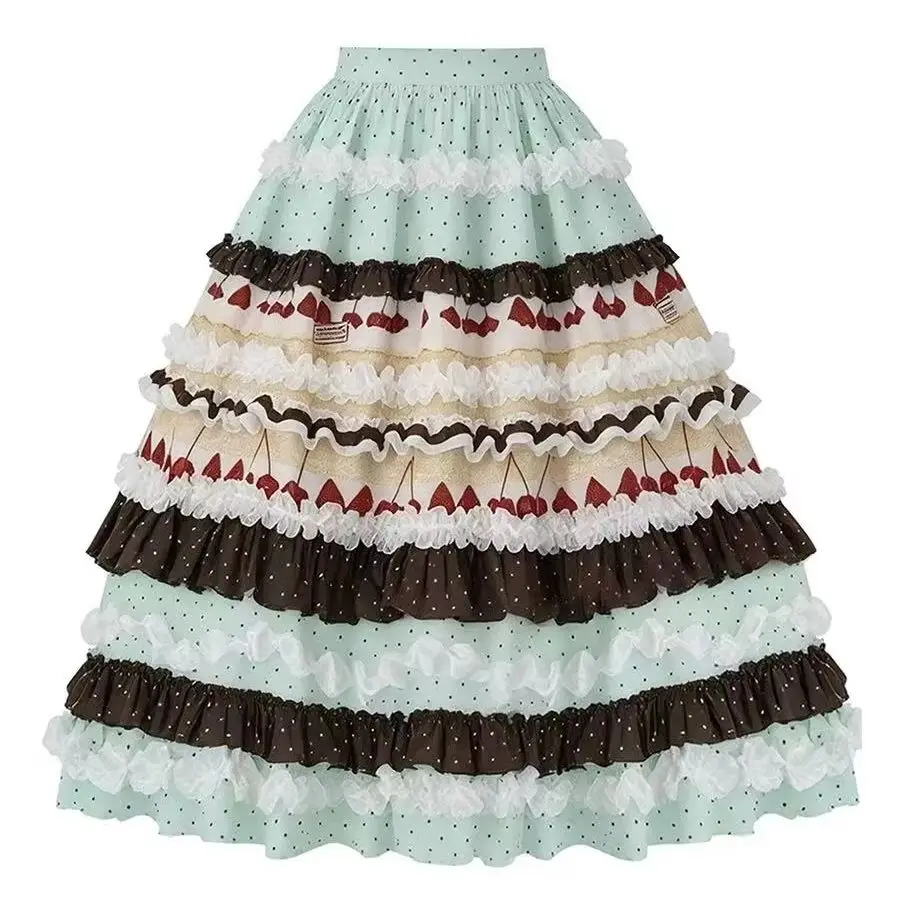 New In Autumn 2026 Trend Sweet Contrast Colors Skirts For Women's A Line Patchwork Long Skirts Faldas Woman Clothing