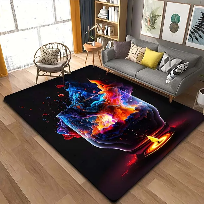 Colorful Glass Art Pattern Living Room Bedroom Carpet Bedside Bathroom Floor Mat 15 Size Area Rug Cloakroom Decor Sofa Table Mat