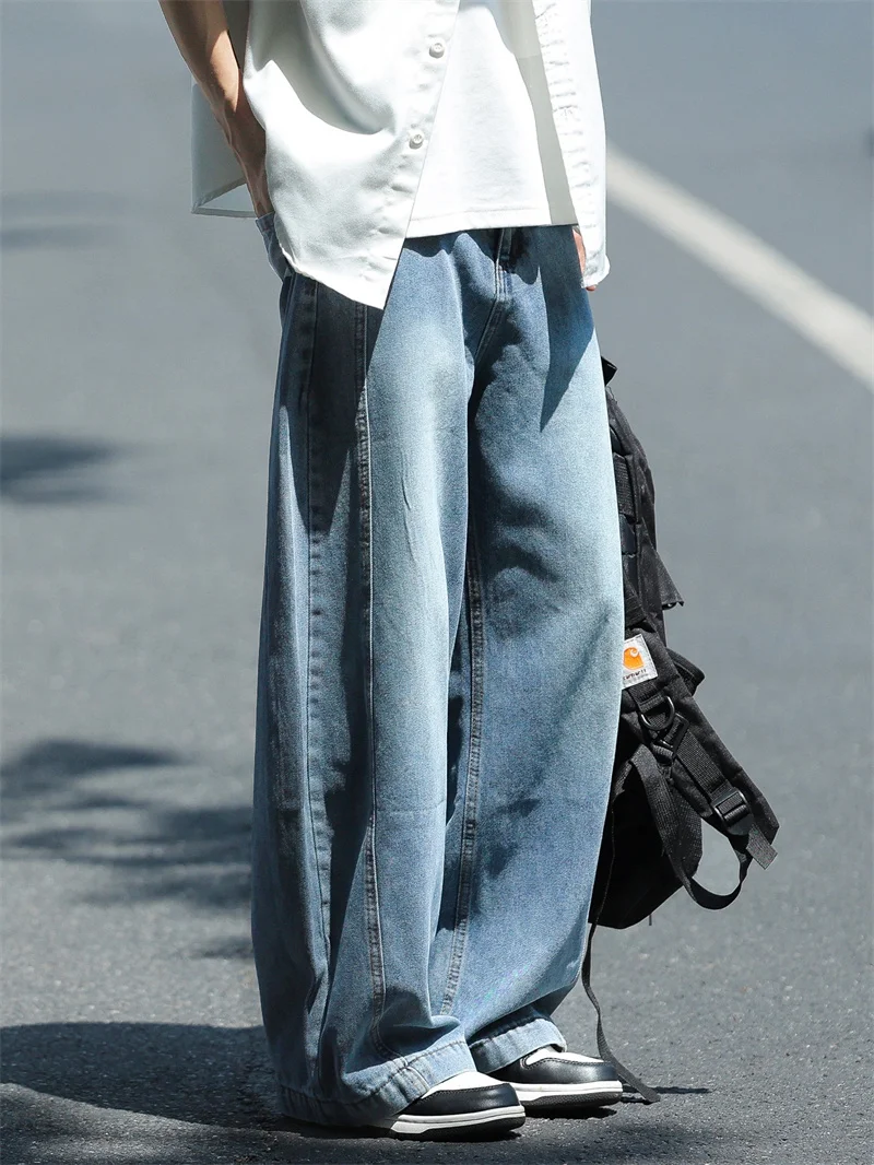 

Мужские джинсы Hong Kong Sle, прямые брюки, винтажные американские брюки для похудения, расклешенные брюки прямого кроя, осень-зима, Ne...