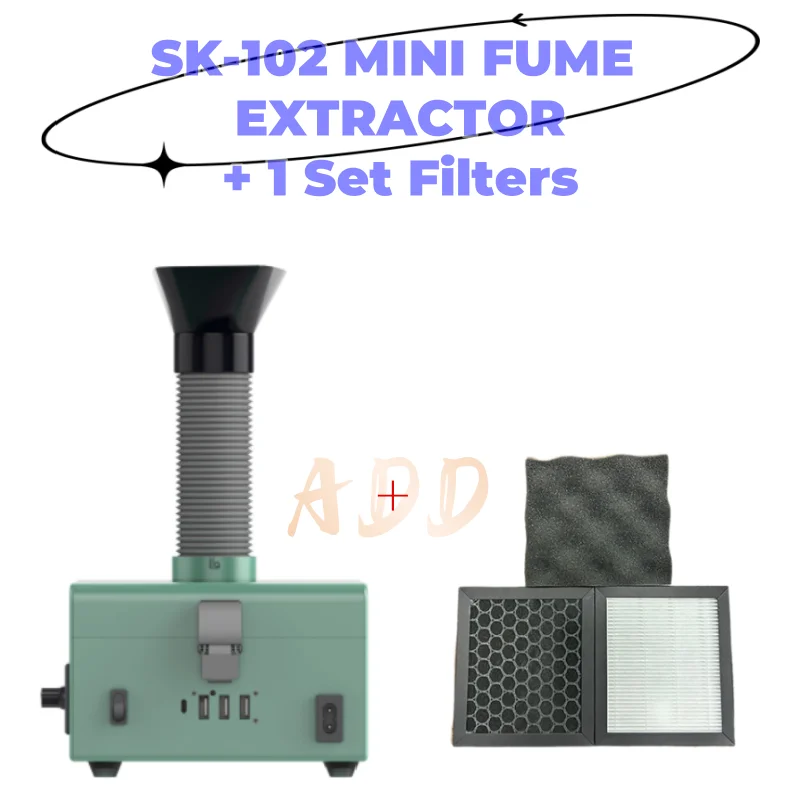 SK-102 Fume Extractor 150W Desktop Portable Solder Smoke Extractor Strong Suction Smoke Absorber Remover for Repair Welding Tool